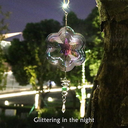Phuryllic Wind Spinners Outdoor, Garden Decor, Bird Deterrents for Outside, 3D Metal Yard Decorations for Patio & Backyard, Unique Gardening Gifts for Women & Moms - Flower Star