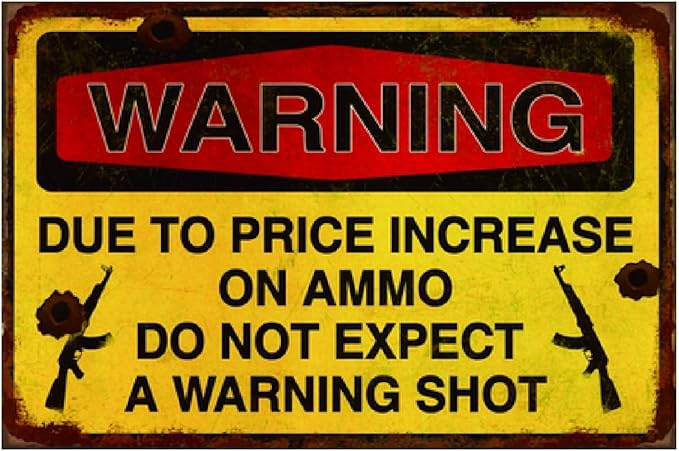 Funny No Trespassing Sign, Metal Warning Tin Signs, not Expect a Warning Shot, Yard Sign Garage Farm Garden Wall Decor Sign Plaque Outdoor for Home Fence 8 X 12 Inches