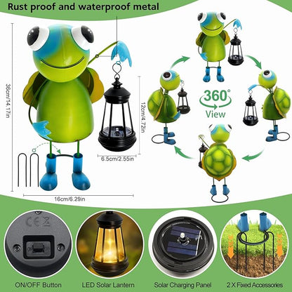 Garden Decor Turtle Solar Statues,Unique Garden Statues Turtle with Solar Lantern Waterproof, Birthday Gifts for Women Mom Grandma, Front Patio Balcony Yard Art Lawn Ornaments Porch Outdoor Decoration