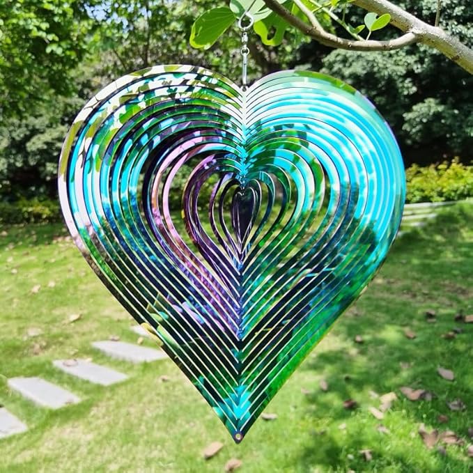 Wind Spinners Outdoor Yard Spinners - Metal Wind Spinner Outdoor Hanging, Wind Chimes for Outside, Spiral Crystal Wind Spinner, Garden Wind Spinners, （10 inch）
