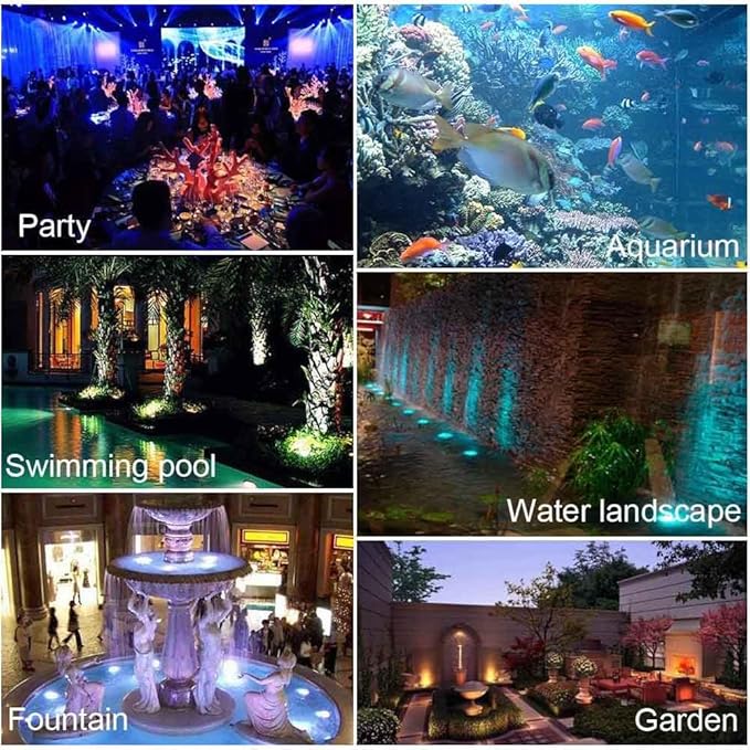 Pond Lights with Timer, Submersible Fountain Lights Colored Underwater LED IP68 Waterproof Memory Dimmable Outdoor Spotlights for Pond Fountain Waterfall Water Landscape, 1 Lights