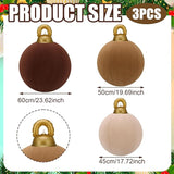 Jenaai 3 Pcs Giant Velvet Christmas Inflatable Ball Ornament Large PVC Christmas Inflatable Balls 3 Size 24" 20" 18" Xmas Hanging Ornaments Outdoor Decor for Lawn Porch Yard (Neutral)