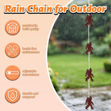 10.7FT Rain Chains for Gutter, Decorative Rain Chain with 10 Orangutan Cups, Adjustable Rain Catcher Chain for Eaves Drainage, Replacement for Downspout