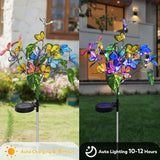 Solar Garden Lights Outdoor Waterproof Solar Lights 6 Pack with New Upgraded 40 LED 18 Butterfly Outdoor Lights for Yard Outside Garden Pathway Decor