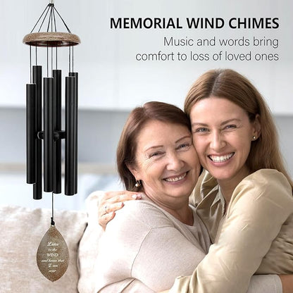 ASTARIN Personalized Name 35" Memorial Wind Chimes, Metal Sympathy Gifts for Loss of Mother Father Loved One, Bereavement Wind Chime in Memory Gift, Decor Outdoor Garden Patio, Produced in USA