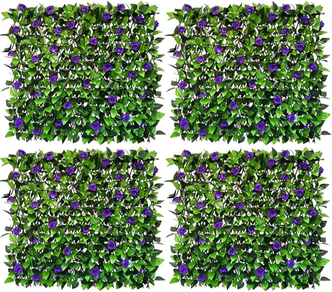 Expandable Fence Privacy Screen for Balcony Patio Outdoor,Decorative Faux Ivy Fencing Panel,Artificial Hedges