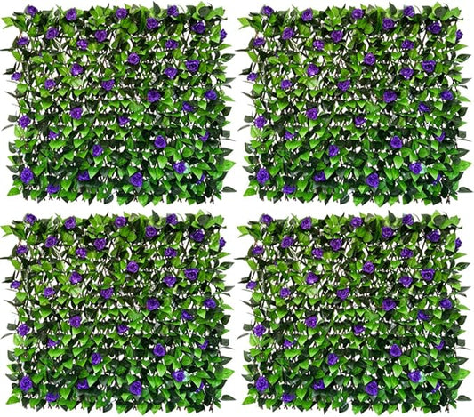 Expandable Fence Privacy Screen for Balcony Patio Outdoor,Decorative Faux Ivy Fencing Panel,Artificial Hedges
