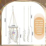 Suncalla 3 Pcs Crystal Suncatchers for Window Hanging Wind Chime Sun Catchers with Crystals Making Rainbow Indoor Outdoor Garden Decor