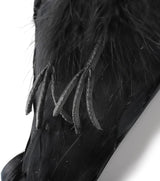 Noamus 17 Inches Realistic Hanging Dead Crow, Lifesize Extra Large Black Feathered Crow, Fake Decoy Raven for Garden Halloween Decorations Birds, Artificial Handmade, Model, Party Props