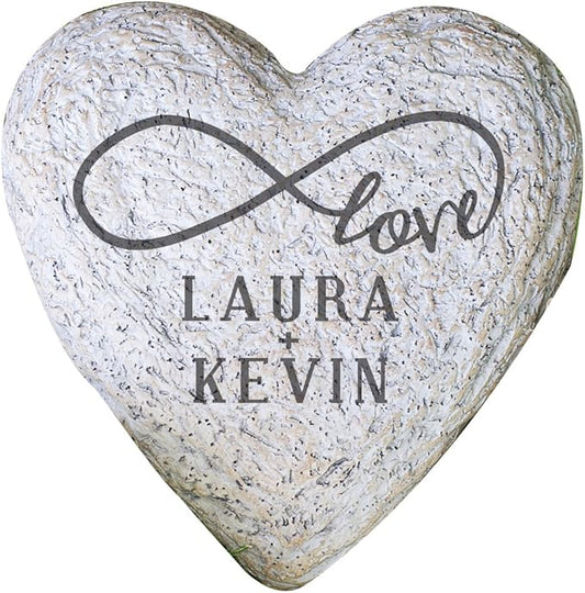 GiftsForYouNow Personalized Infinity Love Engraved Heart Garden Stone, 8.5”