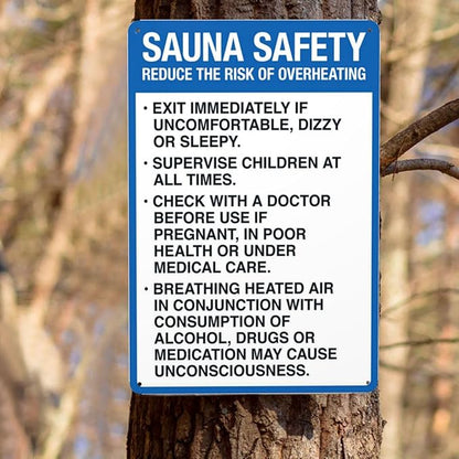 Warning Sign Retro Aluminum Sign Metal Tin Sign, Sauna Safety Sign, Pool Sign Spa Rules Signs, Vintage Style Funny Pool Signs Wall Decor Art 8 X 12 Inches