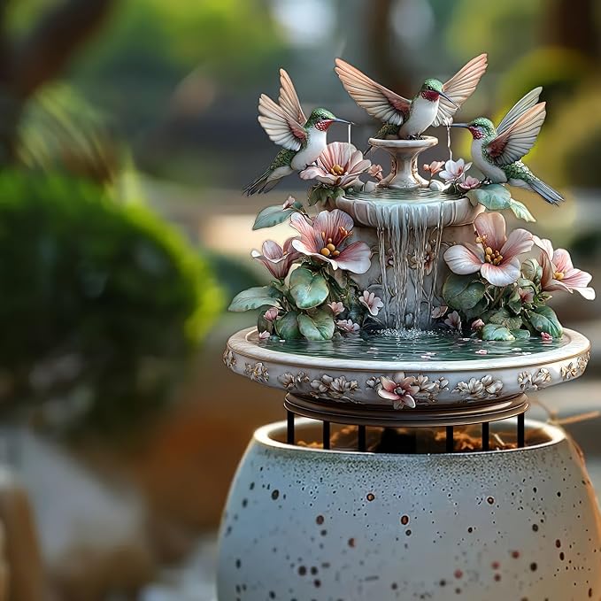 Hummingbird Flowing Water Garden Stake Decor, Butterfly Acrylic 2D Garden Decoration,Sculptures Ornament Garden Accessories for Outdoor Indoor Yard Lawn Pot Plants (Style E)