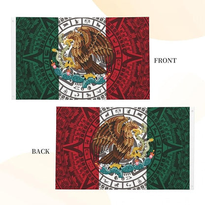 Mexican Flag – 3x5 Ft Outdoor/Indoor Durable Polyester Mexico Tapestry Vivid Color Fade Resistant Double-Sided with Brass Grommets – Mexican Banner Decor