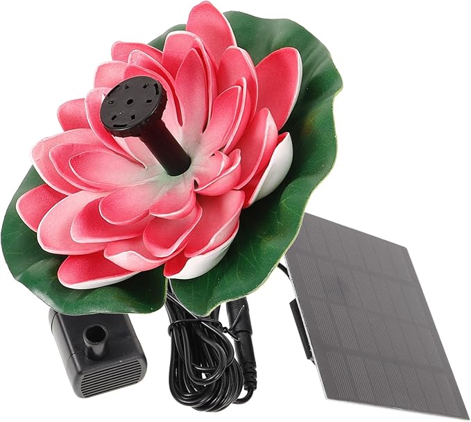 LIOOBO Solar Floating Fountain Lotus-Style Pond Fountain Outdoor Garden Water Feature Solar-Powered Floating Decor for Pool and Pond