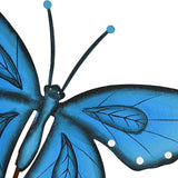 Garden Decor Metal Yard Stakes Spring Lawn Art Decorative Plant Stake Indoor Outdoor Ornaments Decoration for Patio Pathway Backyard (Blue Butterfly)