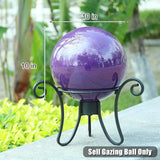 VCUTEKA Gazing Ball, 10" Stainless Steel Mirror Ball Reflective Garden Sphere, Gazing Globe for Home Garden Patio Lawn Outdoor and Indoor Decorative, Purple