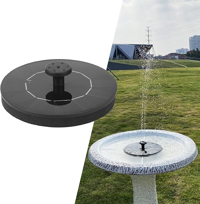 Solar Fountain Pump Water Spray Kit with 7 Nozzles for Bird Bath Garden