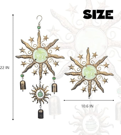 Taman Wind Chime - 22" Sun Face Wind Chimes Valentine's Day Gift for Outdoor Garden, Patio Decor for Spiritual Gifts, Memorial Gift, Outside Hanging Decor for Mom Women Grandma