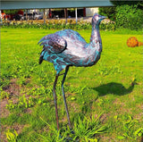 Retro Style Metal Ostrich Statue Outdoor Indoor Garden Yard Art for Patio Lawn Backyard Decoration