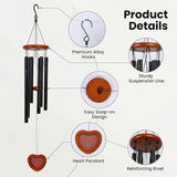 Memorial Wind Chime with Heart Locket Photo, Sympathy Gift for Loss of Loved One, Remembrance Aluminum Tube Wind Chime for Garden Outdoor, Metal Music Chimes for Home Decor