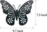 VividLadybug Set of 3 butterfly wall decor, Art Wall Decor, the ideal for interior and exterior decor, Yard Art, black Concise Decoration Hanging