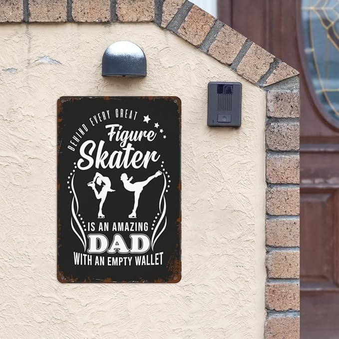 Vintage Tin Metal Sign Behind Every Great Figure Skater 8x12 Inch Retro Wall Decor for Home,Patio,Yard,Office,Funny Quotes and Motivational Sayings
