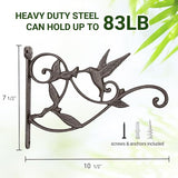 Mkono 2 Pack Hanging Plant Bracket Hook Iron Decorative Plant Hanger for Flower Basket Bird Feeder Wind Chime Lanterns