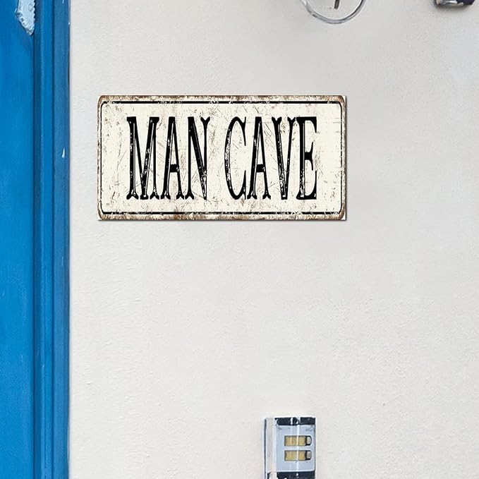 Madcolitote Rustic Man Cave Wood Signs Man Cave Custom Street Sign Vintage Wood Plaque Farmhouse Wall Art Farmhouse Wall Decor for Home Bars Clubs Cafes Man Cave Party 6x12in