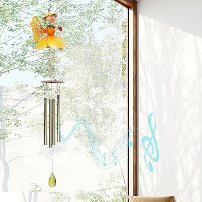 MUMTOP Butterfly Wind Chimes for Outside, Metal Deep Tone Memorial Sympathy Wind Chime Fairy Windchimes for Patio, Outdoor,Garden,Yard,Window,Home Decor or Gifts for Women