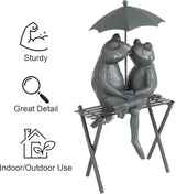 Frog Couple Statue-Resin Romantic Animal Figurine for Outdoor Lawn and Garden D?cor-Great for Flower Beds, Fairy Gardens, and More by Pure Garden