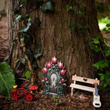 Miniature Fairy Garden Accessories for Wall Tree Fairy Garden Outdoor Decor with Stump (D)