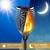 Large Solar Torch Light with Flickering Flame, 6 Pack Upgraded Outdoor Decorative Solar Tiki Torches - Super Bright LED Landscape Lighting for Yard, Garden, Patio & Pathway Decor, Auto On/Off