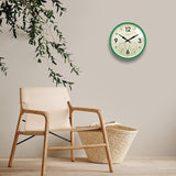 Cloudnola Indoor Outdoor Waterproof Metal Wall Clock with Thermometer and Hygrometer, Green, 12 inch Silent Non-Ticking Battery Operated Quality Quartz Round Clock for Patio and Home Decor