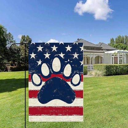 Gkyygk Paw Red Blue Garden Flag 12x18 Double Sided Banners Yard Flag Welcome Seasonal Farmhouse Yard Outside Decoration