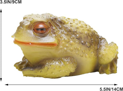 Realistic Toad Figurines, 2 Pack Lifelike Cane Toad Sculptures for Garden Decor, Yard Ornament, Patio Lawn Decoration, Simulation Frog Statues for Outdoor Halloween Prank Props