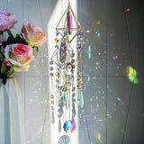 Crystal Sun Catcher Hanging Suncatchers Glass Prisms Wind Chime Room Decor for Garden Home Windows Decoration (Colorful Crystal)