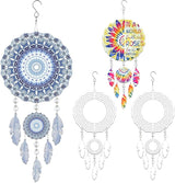 4Pack 10inch Sublimation Wind Spinner Blanks 3D Aluminum Metal Wind Sculpture Kinetic Spinners for Yard and Garden Indoor Art Ornaments Hanging Decoration (Dream Catcher)