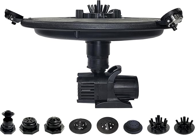 HALF OFF PONDS Floating Fountain, 3/4 HP Pond Aerator, 200 ft Cord, 8,000 GPH Water Pump, 11 Spray Patterns, White LED Lights, for Ponds, Lakes & Water Gardens