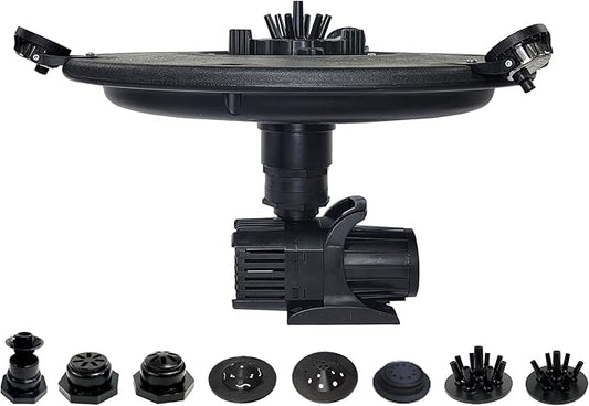 HALF OFF PONDS Floating Fountain, 3/4 HP Pond Aerator, 100 ft Cord, 8,000 GPH Water Pump, 11 Spray Patterns, White LED Lights, for Ponds, Lakes & Water Gardens