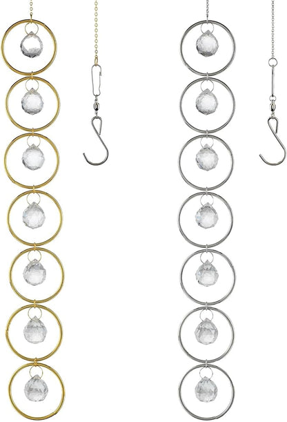2PCS Crystals Hanging Ornaments Decor Pendant Ornament with 20mm Crystal Balls for Wind Chimes, Hanging Sunlight Catche, Window Ornament, Meditation, Fengshui, Yoga