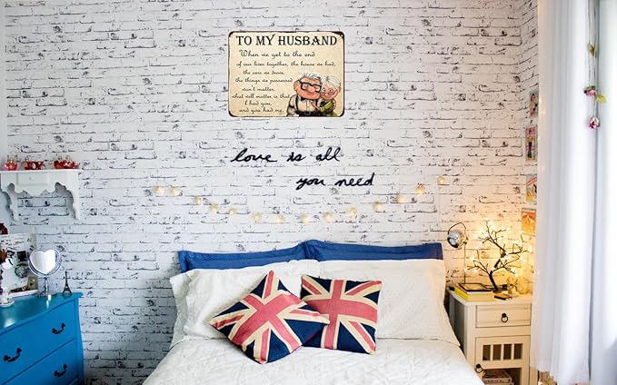 To My Husband Metal Sign Valentine's Gift from Wife - Anniversary Card for Husband - 8x12 Inch Wall Art Decor