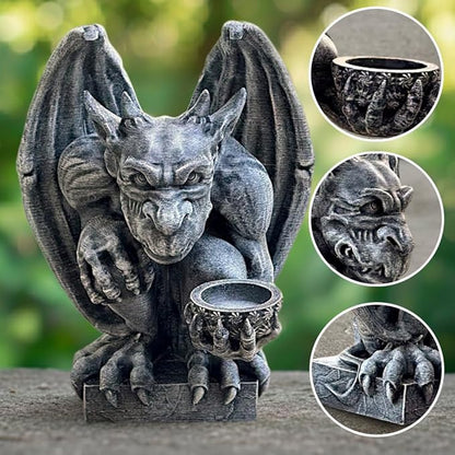 OLOMA Antique Style Gargoyle Statue Gothic Garden Decor Heavy Stone Outdoor Sculpture Aged Historic Look Mythical Guardian Weather Resistant Outdoor Indoor Decorative Accent for Entryway Patio Yard