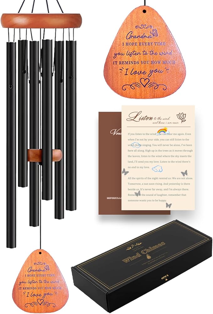 Grandma Gifts, 32" Wind Chimes Gifts for Grandma, Unique Grandmother Birthday Gift from Grandkids for Mothers Day Christmas