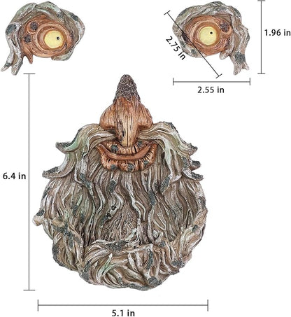 MEETYAMOR Garden Decor for Outside, Funny Tree Faces Bird Feeder Decor Outdoor Statues, Whimsical Old Man Tree Sculpture Decorations for Lawn, Patio, Yard Art