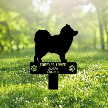 Custom Finnish Lapphund Dog Metal Memorial Garden Stake Personalized Pet Grave Marker Name Sign Remembrance Stake Decor Sympathy Dog Loss,Outdoor Statues for Yard Garden Lawn Patio Pathway Grave.