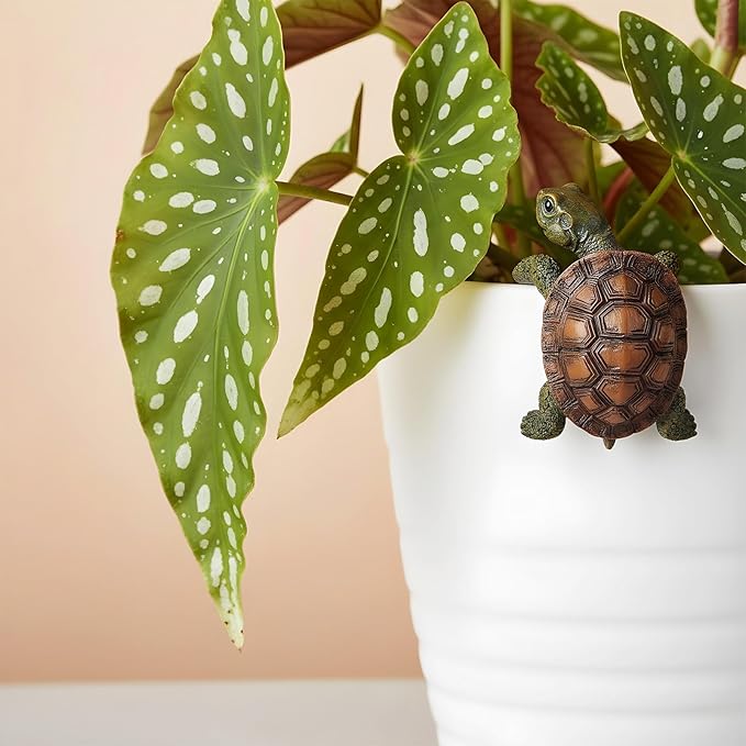 Yolev Turtle Statue Plant Pot Hanger Resin Tortoise Figurine Climbing Turtle Ornament Garden Decor Planter Pots Decorations Turtles Gifts for Yard Garden Ornaments Pot Decoration