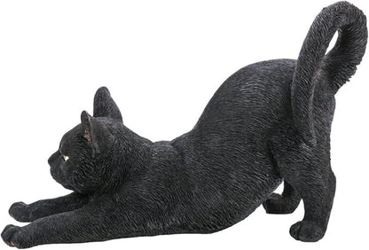 HI-LINE Stretching Cat Outdoor Garden Statue - 14.75"