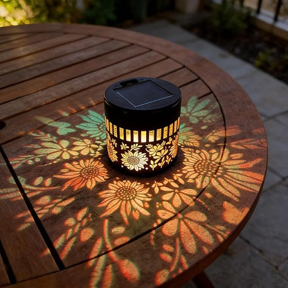 Decorative Solar Mandala Lights - Outdoor Metal Solar Powered Deck Step Wall Lights, Mandala Theme Waterproof Fence Mini Light for Garden Post Patio Backyard Yard Decor (Sunflower, Green)