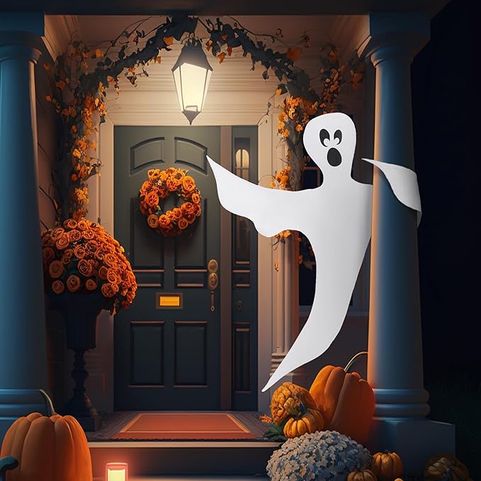 JOYIN Halloween Tree Wrap Ghost Decoration Outdoor, Cute Ghost Design Decorations for Halloween Lawn, Tree, Party Supplies
