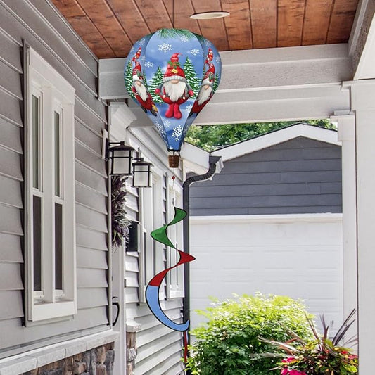 Winter Gnomes Deluxe Hot Air Balloon Windsock Wind Twister Wind Twister 54" x 12" Briarwood Lane